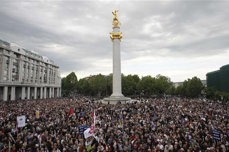 Protesters Georgia Tbilisi