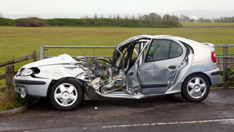 Scotland wind blown car crash