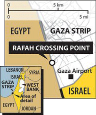 Click to enlarge Rafah crossing in Gaza