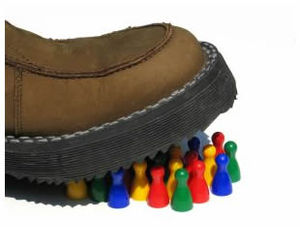 shoe stepping on peeps graphic