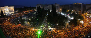 Click to enlarge Demonstrators gather Greece