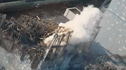 smoke billows from the No. 3 reactor