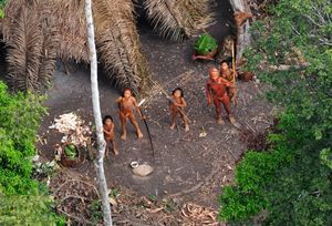 One of the world's last uncontacted tribes in the rainforest of Peru