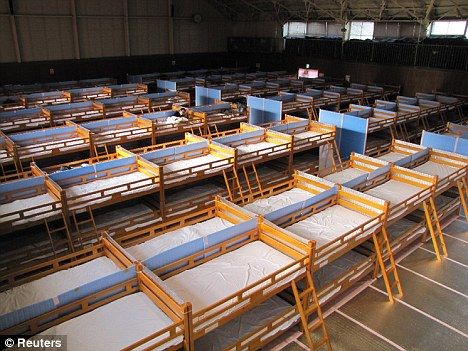 Click to enlarge Crammed in: Bunk beds for workers