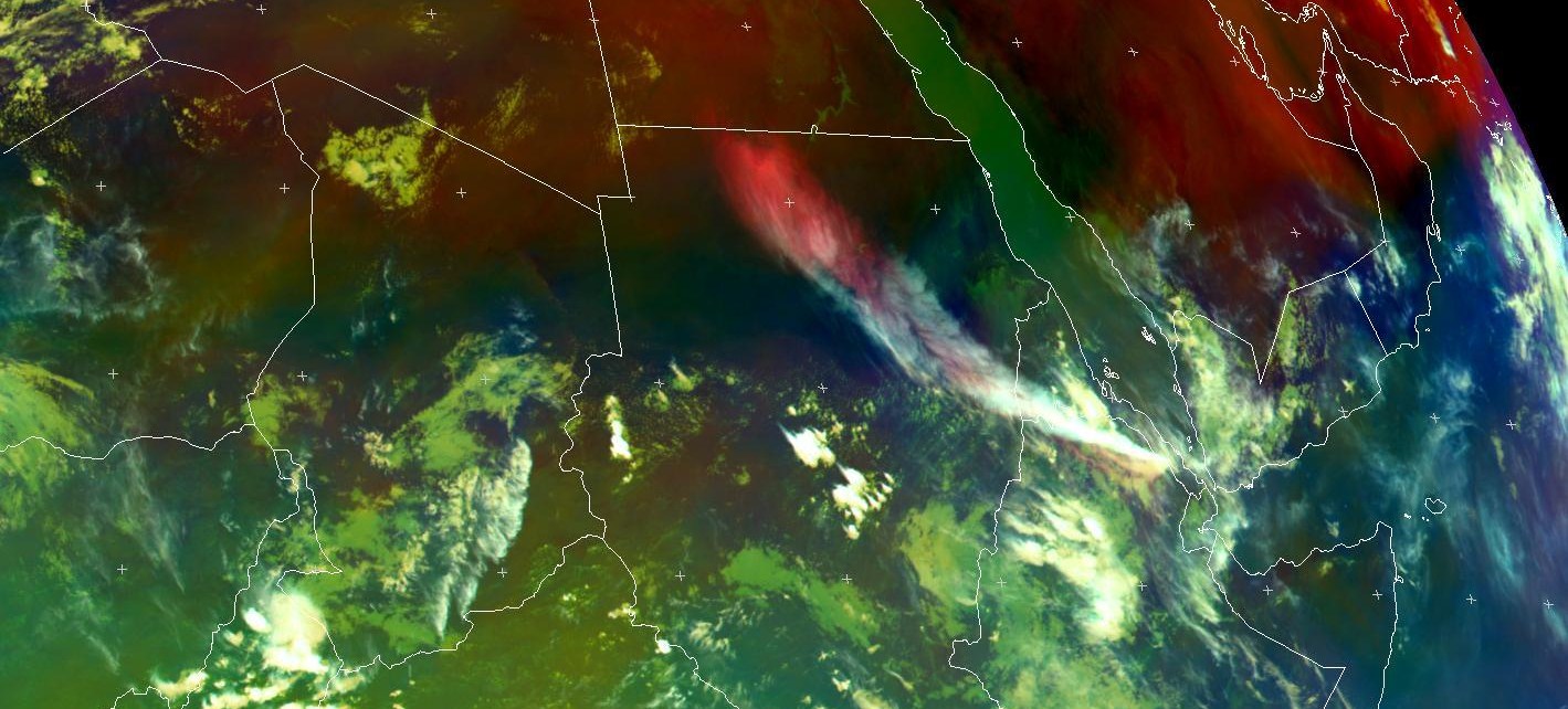 Nabro volcano airmass image