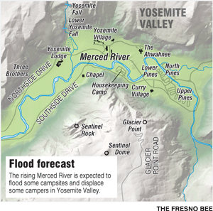 Click to enlarge Yosemite valley flood forecast