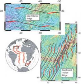 Click to enlarge Images of the satellite derived gravity field