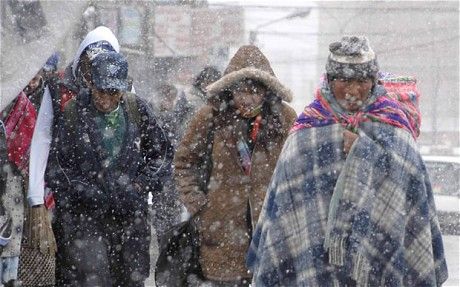 snow to the capital La Paz