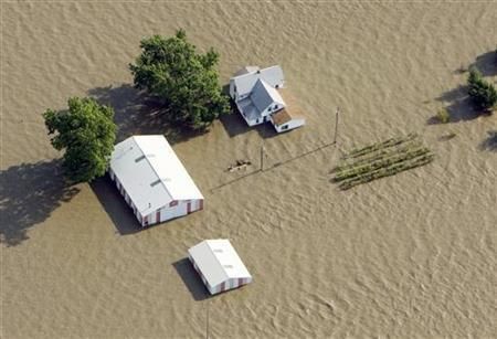  An aerial view of a farm near Rock Port,