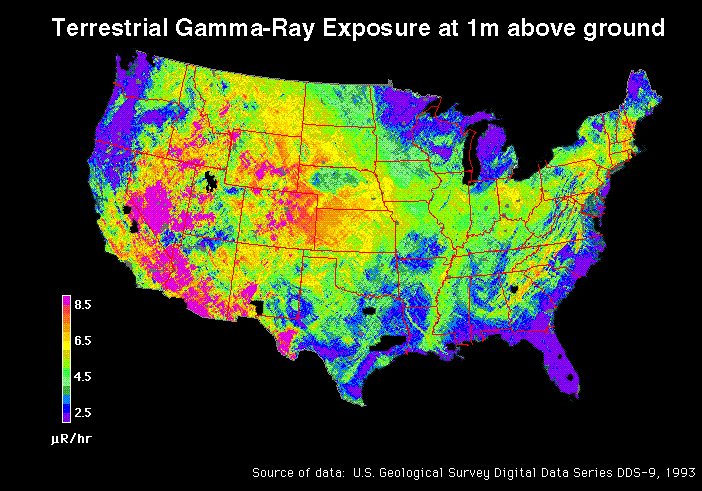 Click to enlarge gamma ray exposure US