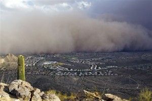 A dust storm rolls into the Phoenix area 