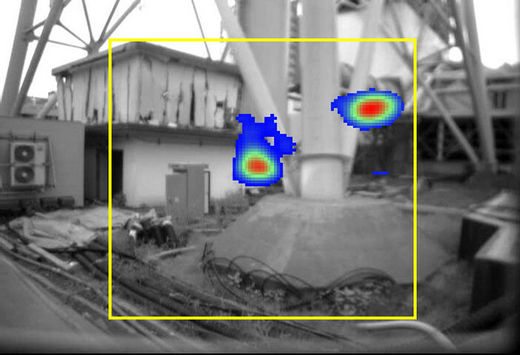 gamma camera image of an area around the main exhaust stuck of Unit 1 and 2