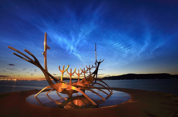 Click to enlarge Noctilucent clouds