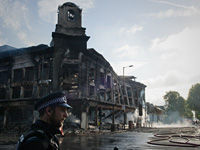 Click to enlarge set ablaze in north London