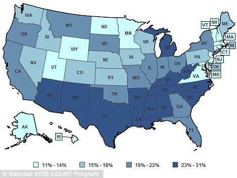 Click to enlarge child poverty US