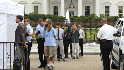 Protesters are arrested in front of the White House 