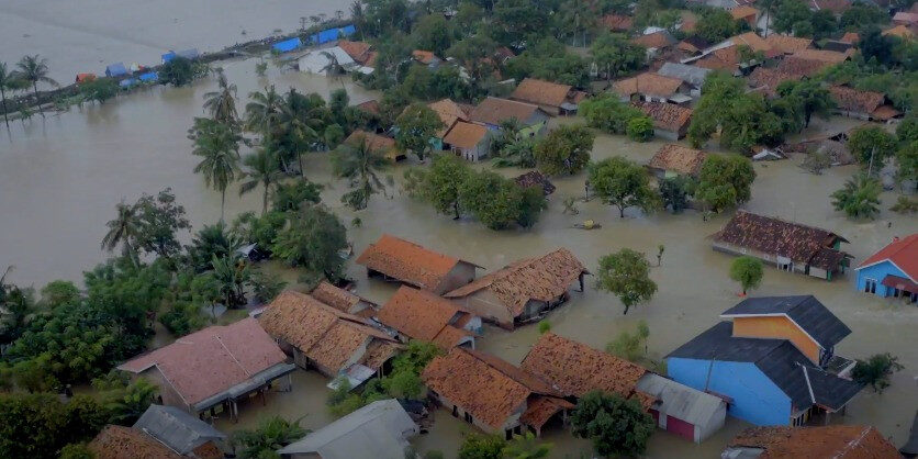 Floods in Karawang, West Java, Indonesia