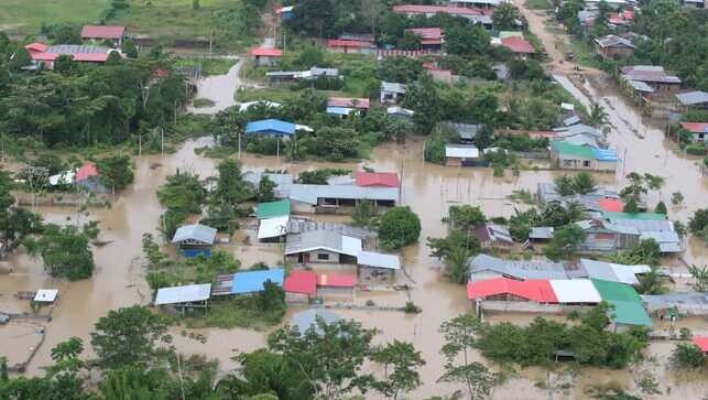Floods in Madre de Dios, Peru, February 2021.