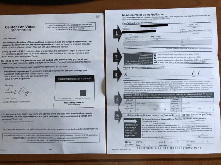 Click to enlarge absentee ballot sent foreign student michigan