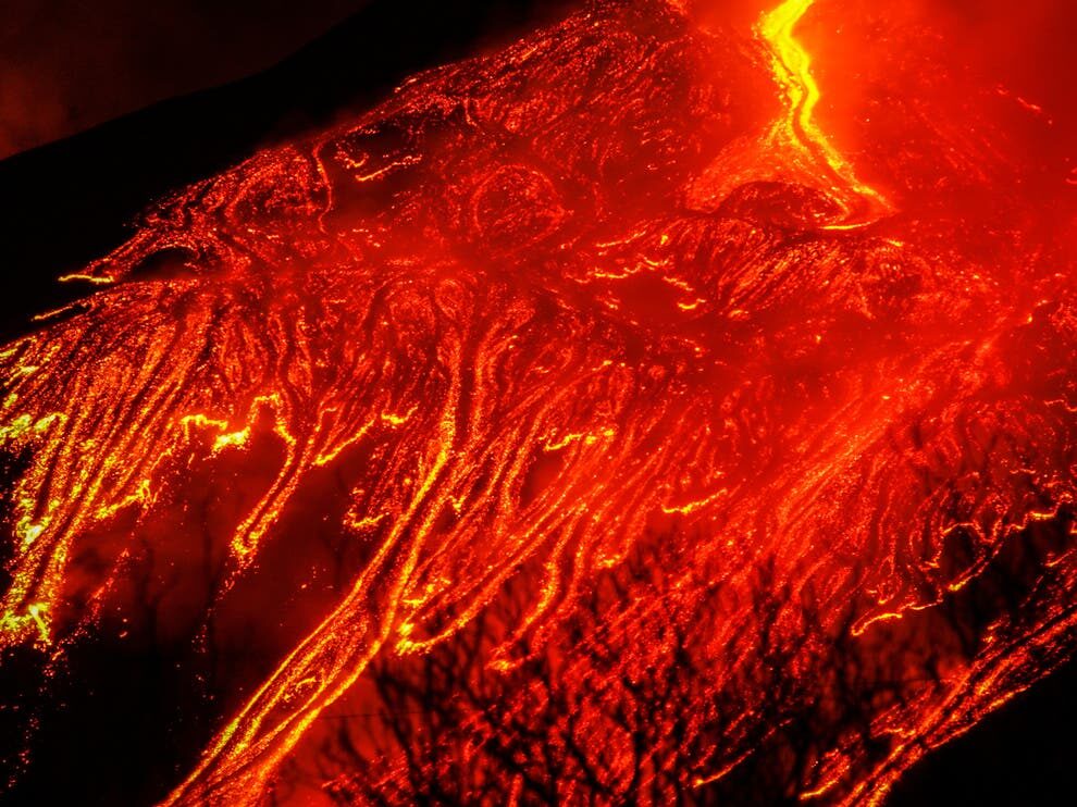 Mount Etna lava flow