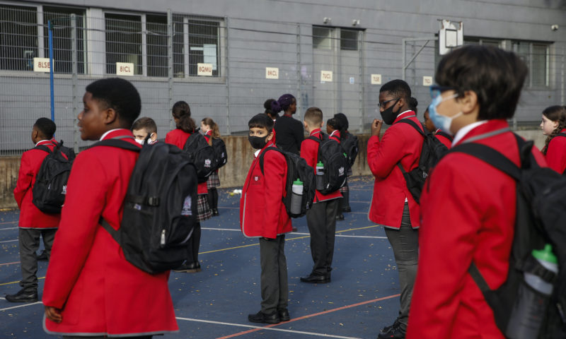 students with masks