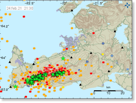 Earthquake activity on the Reykjanes peninsula [Icelandic Met Office].