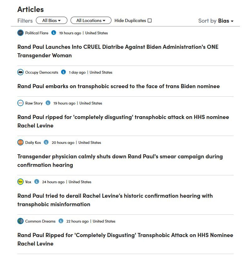 rand paul rachel levine headlines