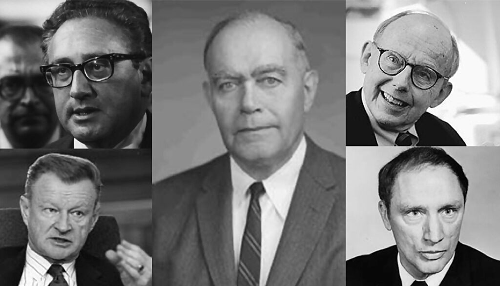 Click to enlarge Rhodes Scholar William Yandall Elliot Sir Kissinger, Zbigniew Brzezinski Samuel Huntington Pierre Trudeau and Pierre Trudeau