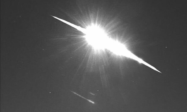 Click to enlarge A large fireball was seen over the UK on Sunday night
