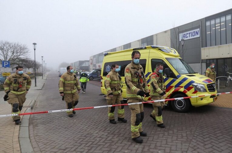 Click to enlarge Explosion damages COVID-19 testing centre in the Netherlands