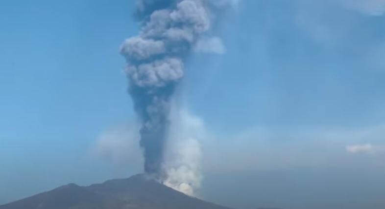 Mount Etna ash clouds