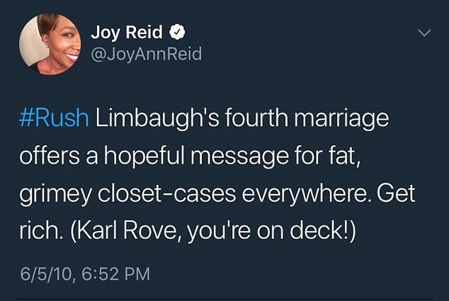 Click to enlarge Joy Reid on Rush Limbaugh