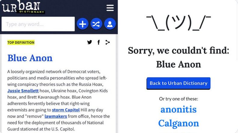 Click to enlarge Urban dictionary censor blue anon