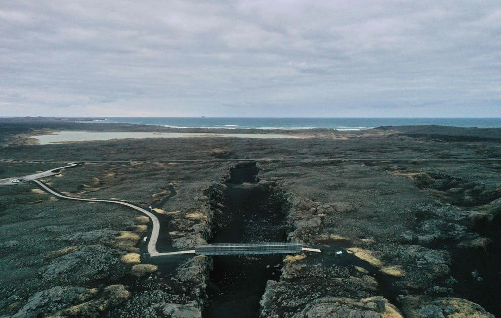 Click to enlarge Aerial view of the Reykjanes peninsula, Iceland