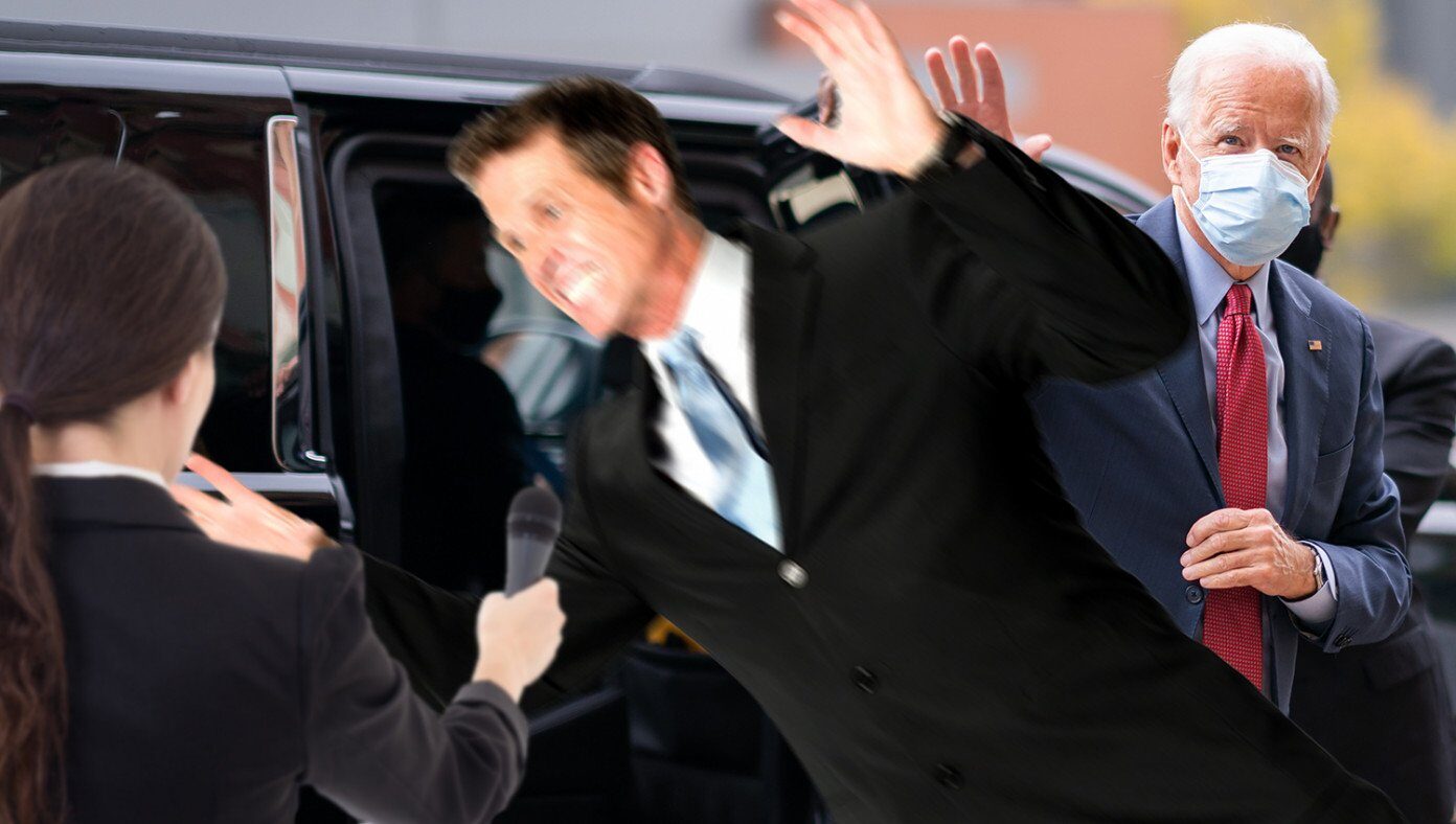 secret service saves biden from question