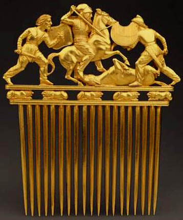 A gold Scythian artifact.