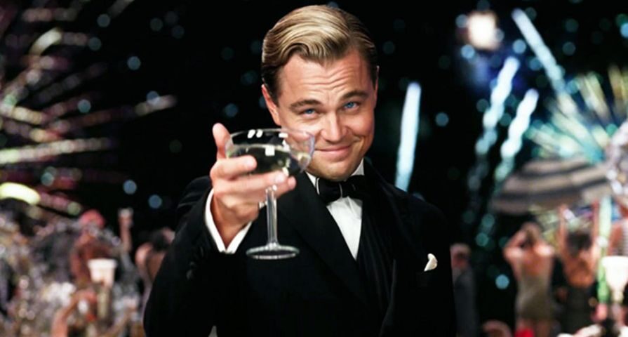 dicaprio great gatsby toast