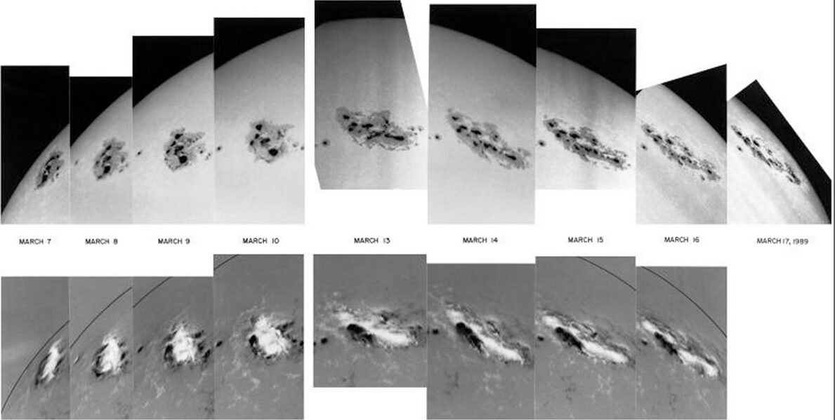 Click to enlarge Sunspot 5395, source of the March 1989 solar storm