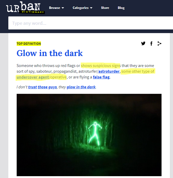 urban dictionary glow in the dark