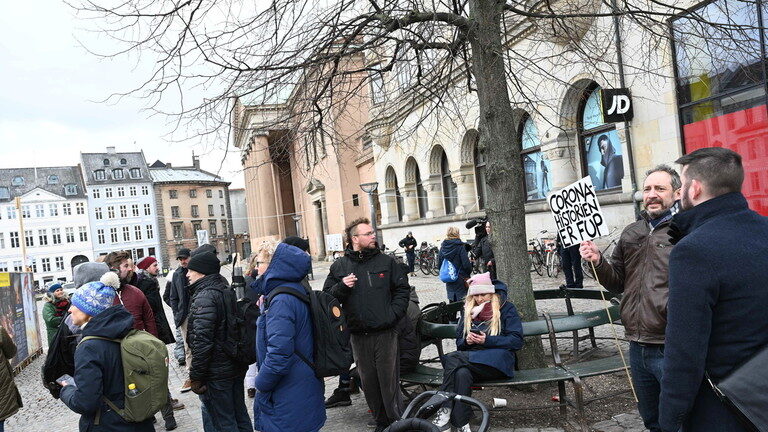 Click to enlarge Denmark lockdown protest