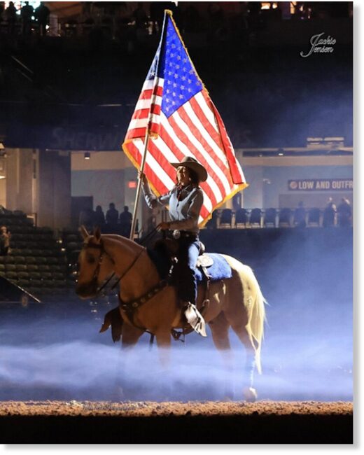 cowboy with US flag