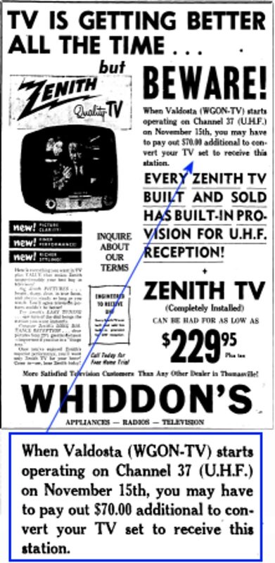 early advertisment televisions
