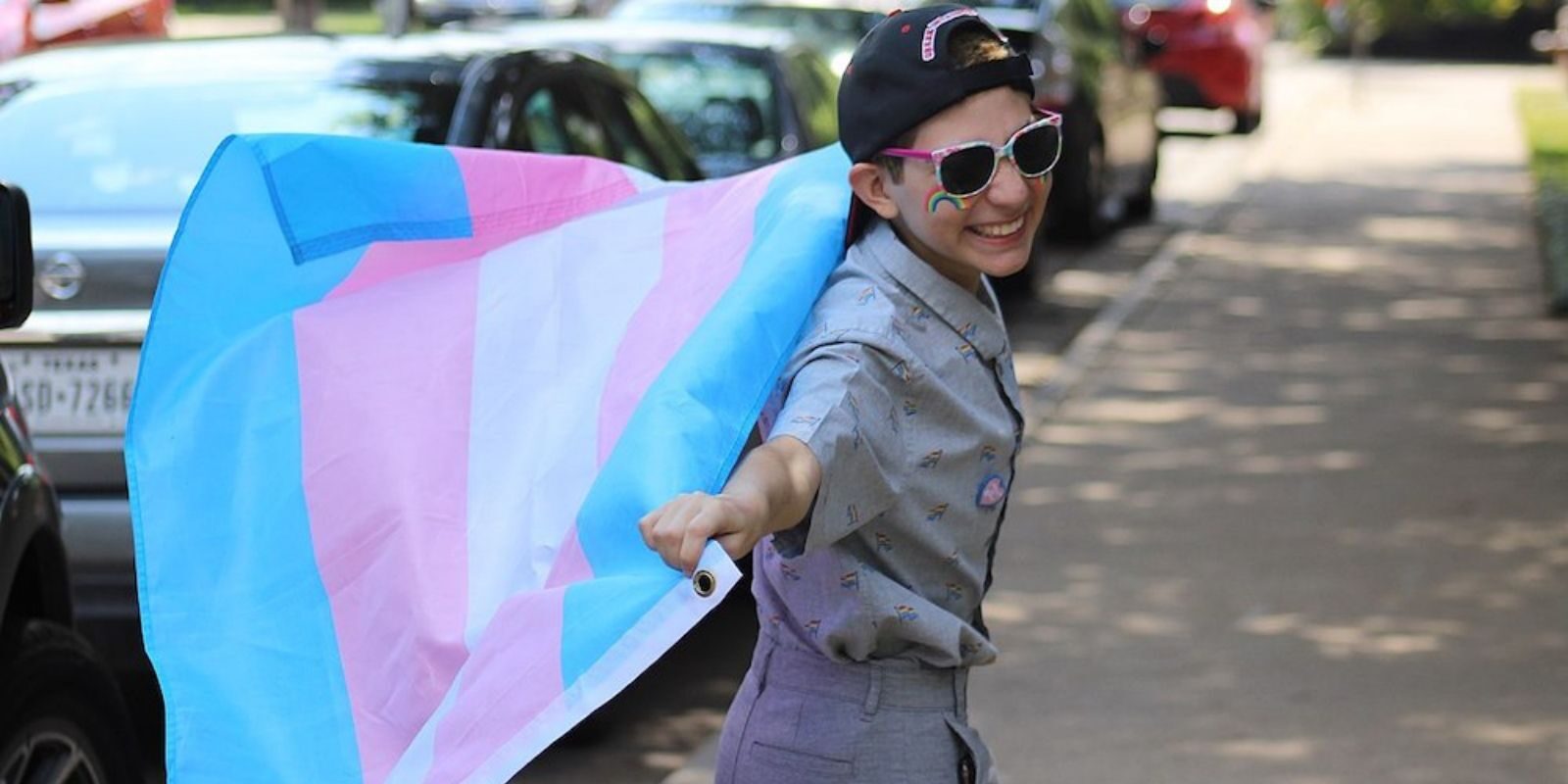 trans flag youth