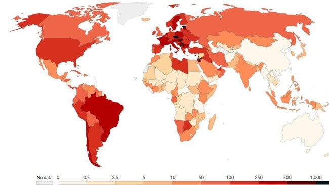 covid map world