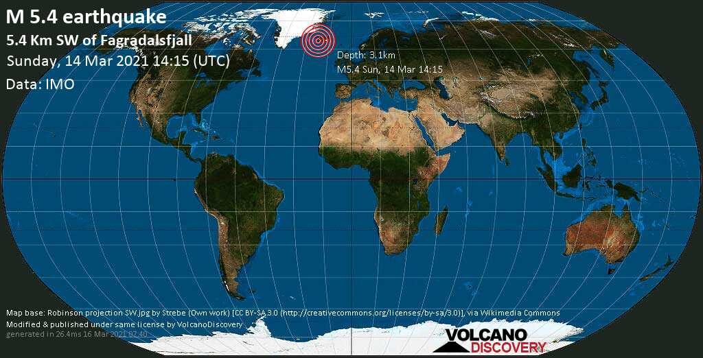 Iceland earthquake map