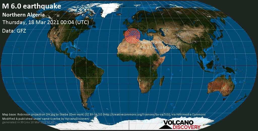 Click to enlarge Algeria quake map