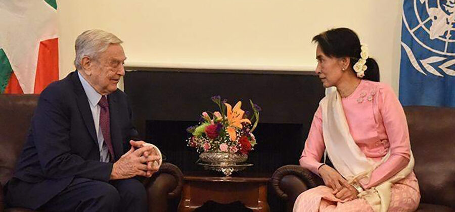 Daw Aung San Suu Kyi holds talks with George Soros