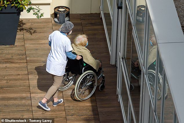 Click to enlarge elderly patient wheel chair nurse