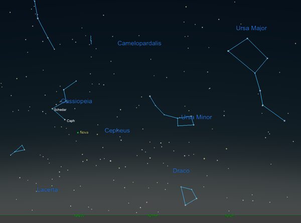 Click to enlarge Cassiopeia nova