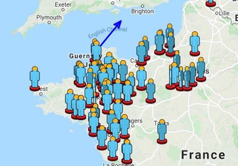 Event 1767-2021 observers map